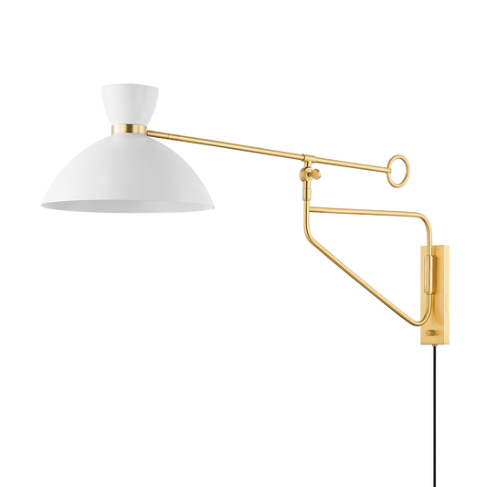 Cranbrook Plug-In Sconce - Aged Brass/Soft White by Hudson Valley Lighting