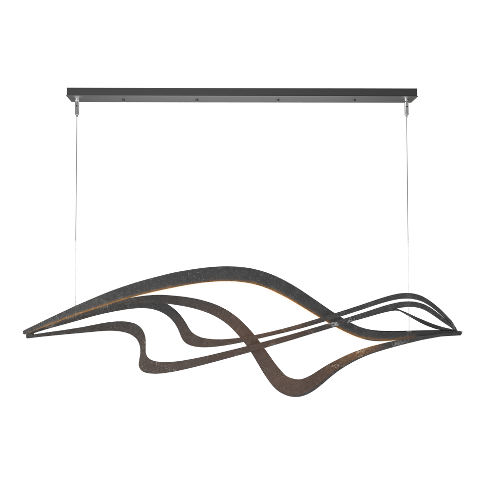 Crossing Waves LED Pendant - Black by Hubbardton Forge