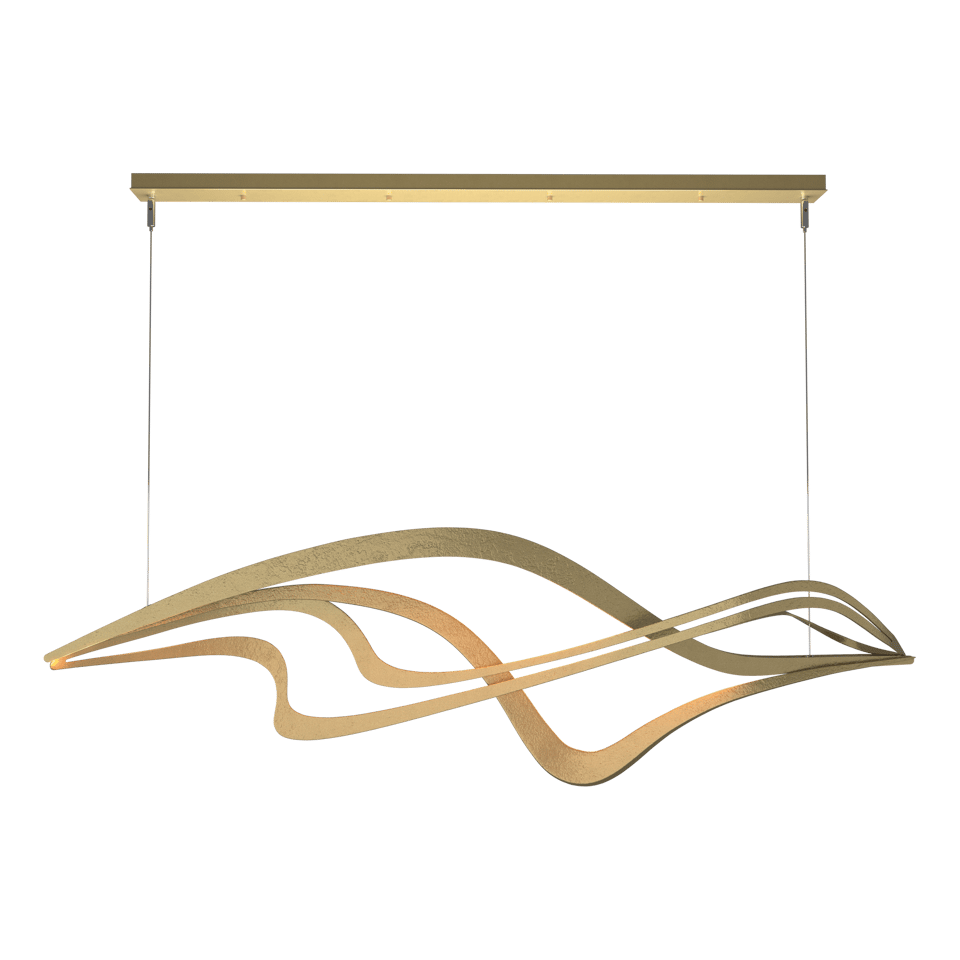 Crossing Waves LED Pendant - Modern Brass by Hubbardton Forge