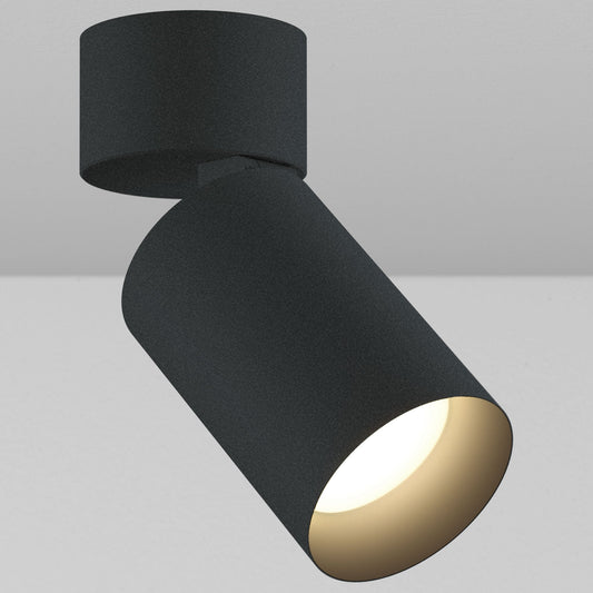 CY1 Cylinder Adjustable Ceiling Light - Black Powder Coat/Black Baffle - 40 Degrees - Warm Dim (2900K-1800K) by Lucifer Lighting