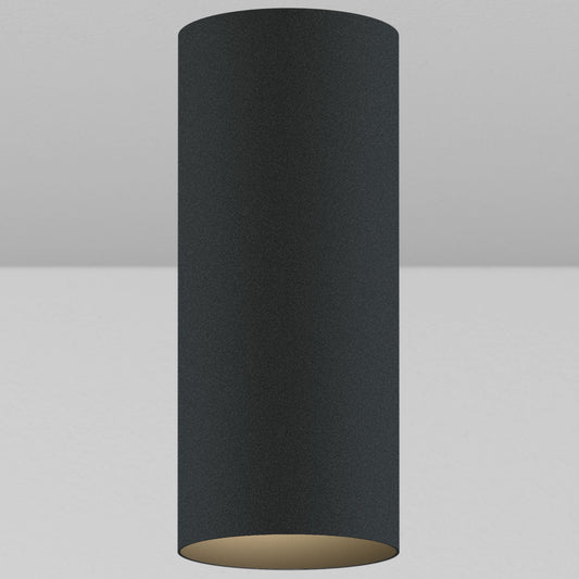 CY1 Cylinder Fixed Ceiling Light - Black Powder Coat/Black Baffle - 40 Degrees - 3000K by Lucifer Lighting