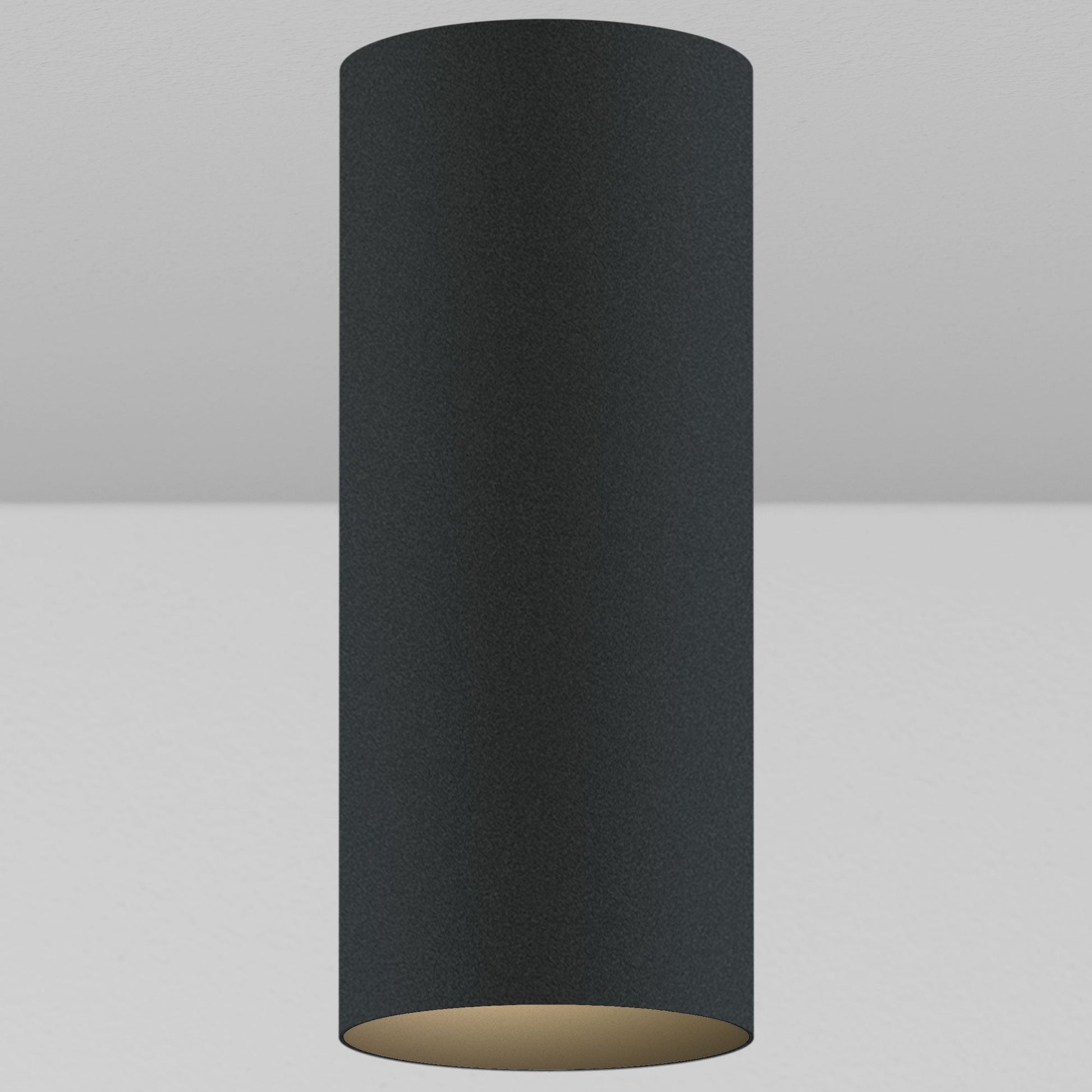 CY1 Cylinder Wall Wash Ceiling Light - Black Powder Coat/Black Baffle - Warm Dim (2900K-1800K) by Lucifer Lighting