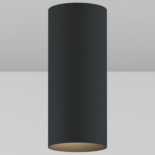 CY1 Cylinder Wall Wash Ceiling Light - Black Powder Coat/Black Baffle - Warm Dim (2900K-1800K) by Lucifer Lighting