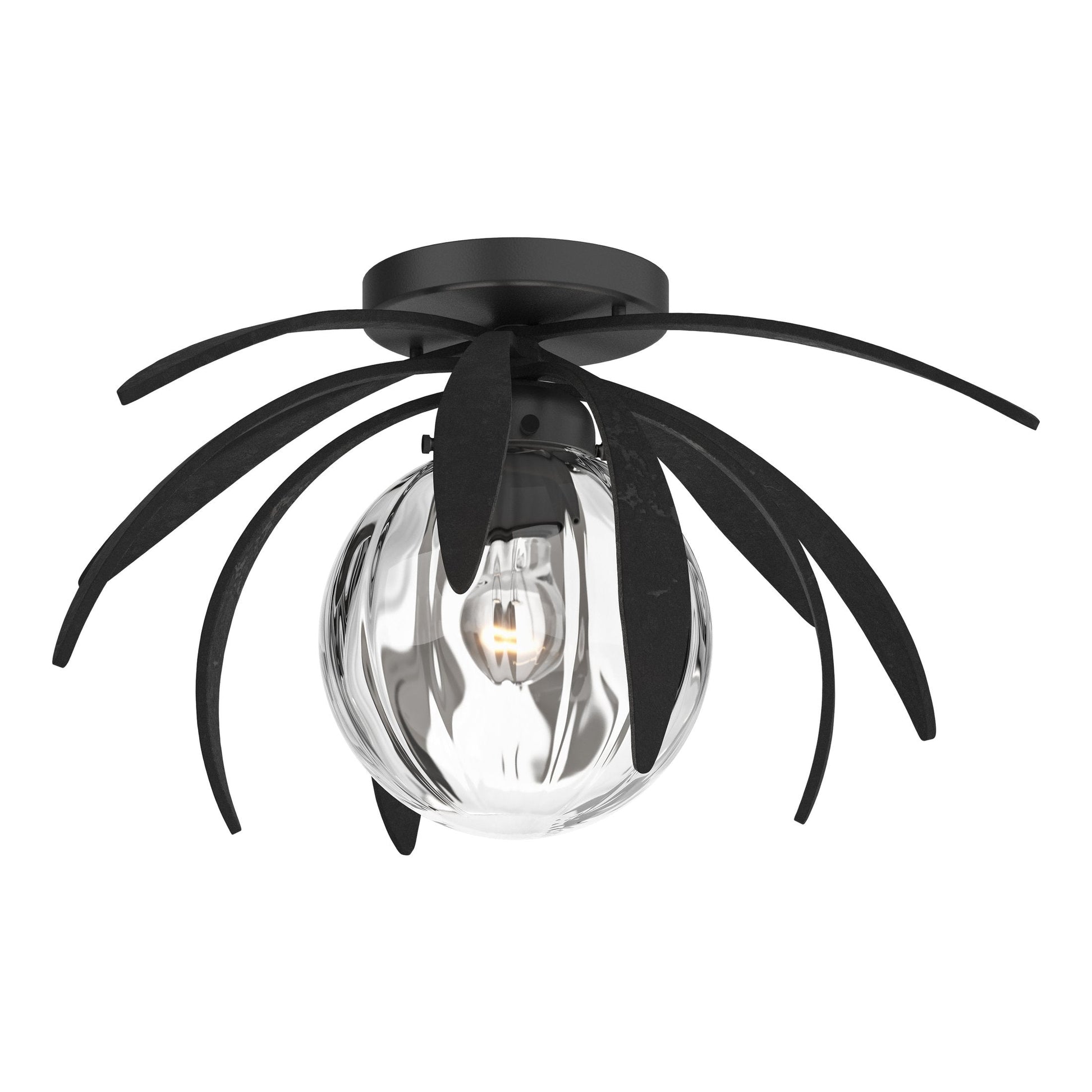 Dahlia Semi-Flush - Black - Water Glass by Hubbardton Forge