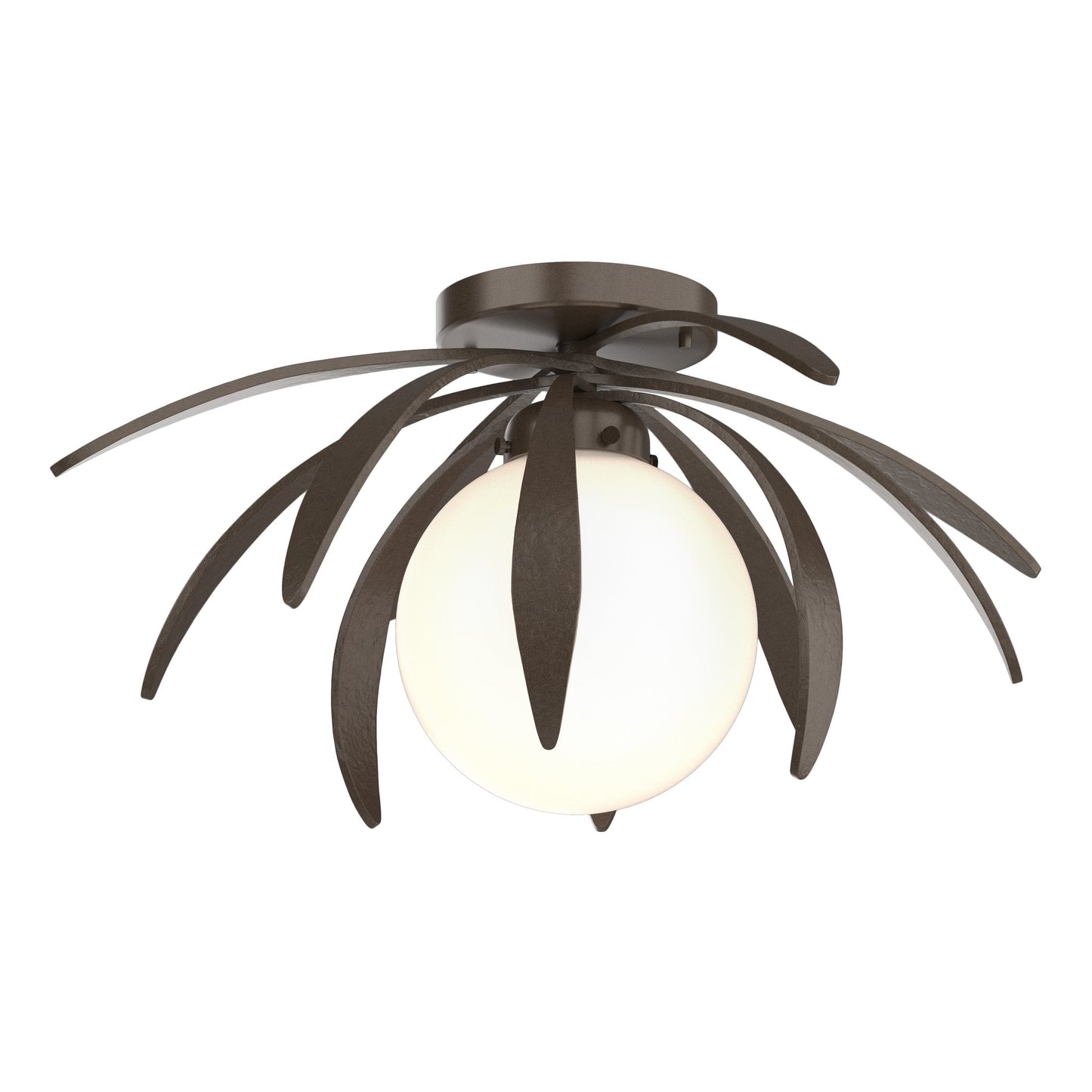 Dahlia Semi-Flush - Bronze - Opal Glass by Hubbardton Forge