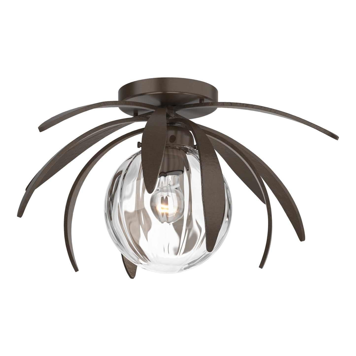 Dahlia Semi-Flush - Bronze - Water Glass by Hubbardton Forge