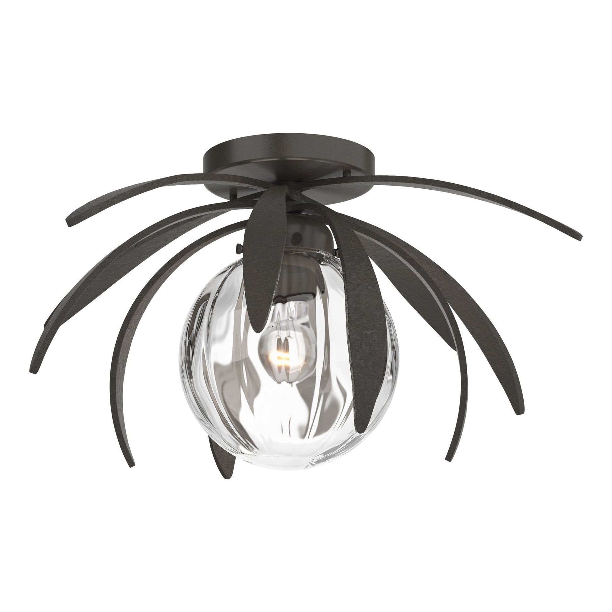 Dahlia Semi-Flush - Dark Smoke - Water Glass by Hubbardton Forge