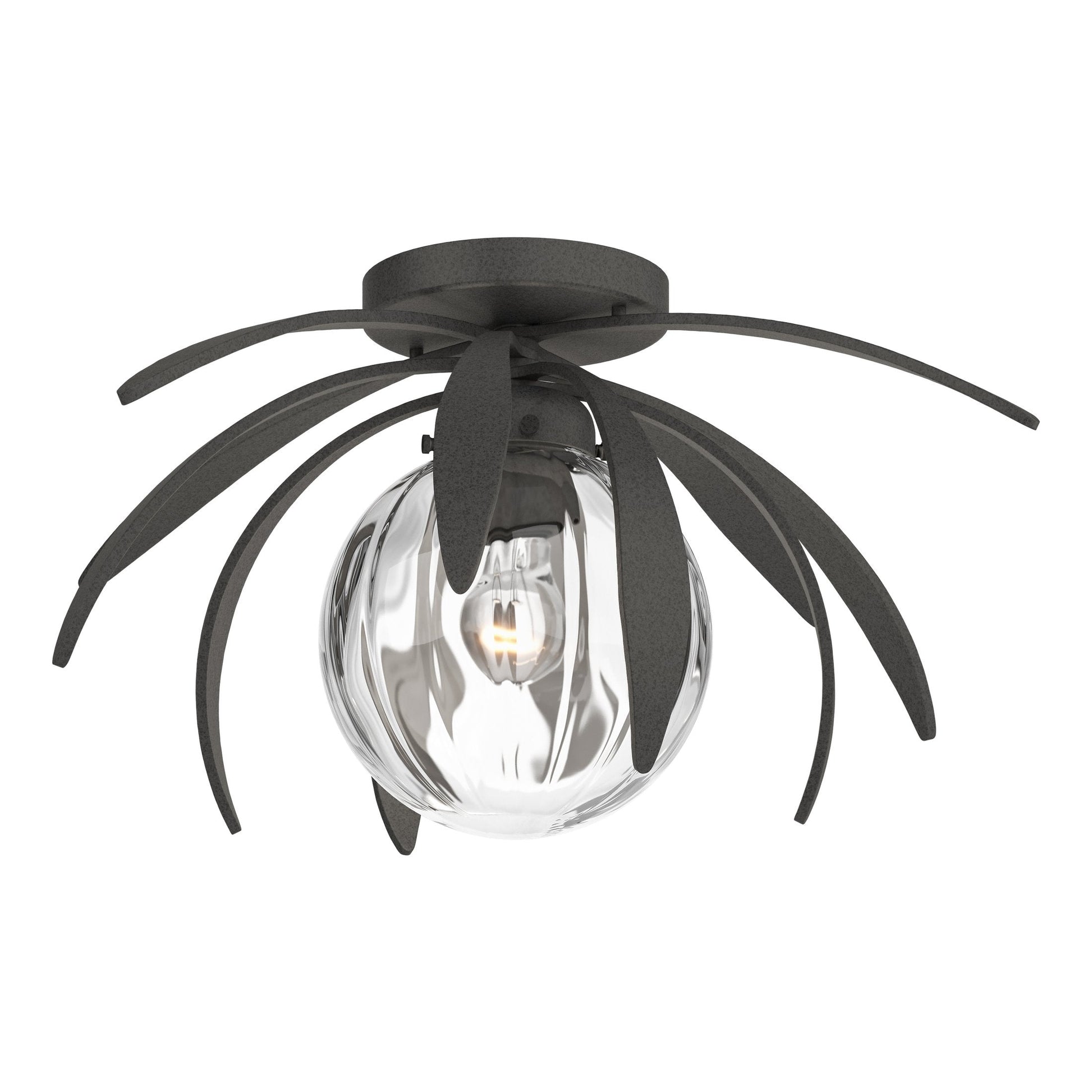 Dahlia Semi-Flush - Natural Iron - Water Glass by Hubbardton Forge