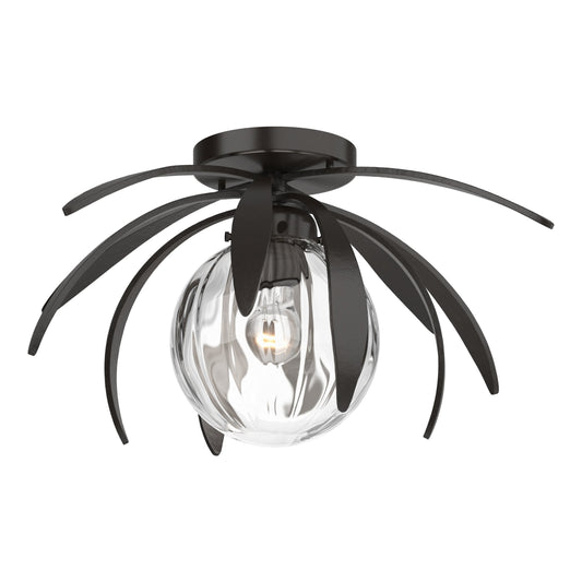 Dahlia Semi-Flush - Oil Rubbed Bronze - Water Glass by Hubbardton Forge