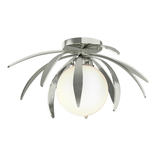 Dahlia Semi-Flush - Sterling - Opal Glass by Hubbardton Forge