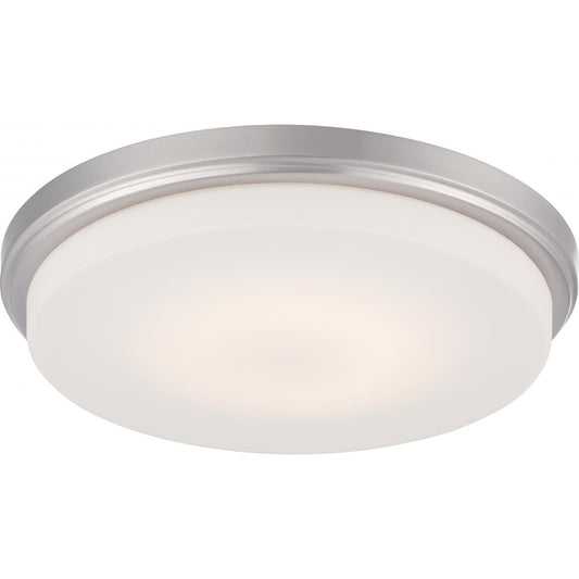 Dale - LED Flush with Opal Frosted Glass - Brushed Nickel Finish - Satco 62-609