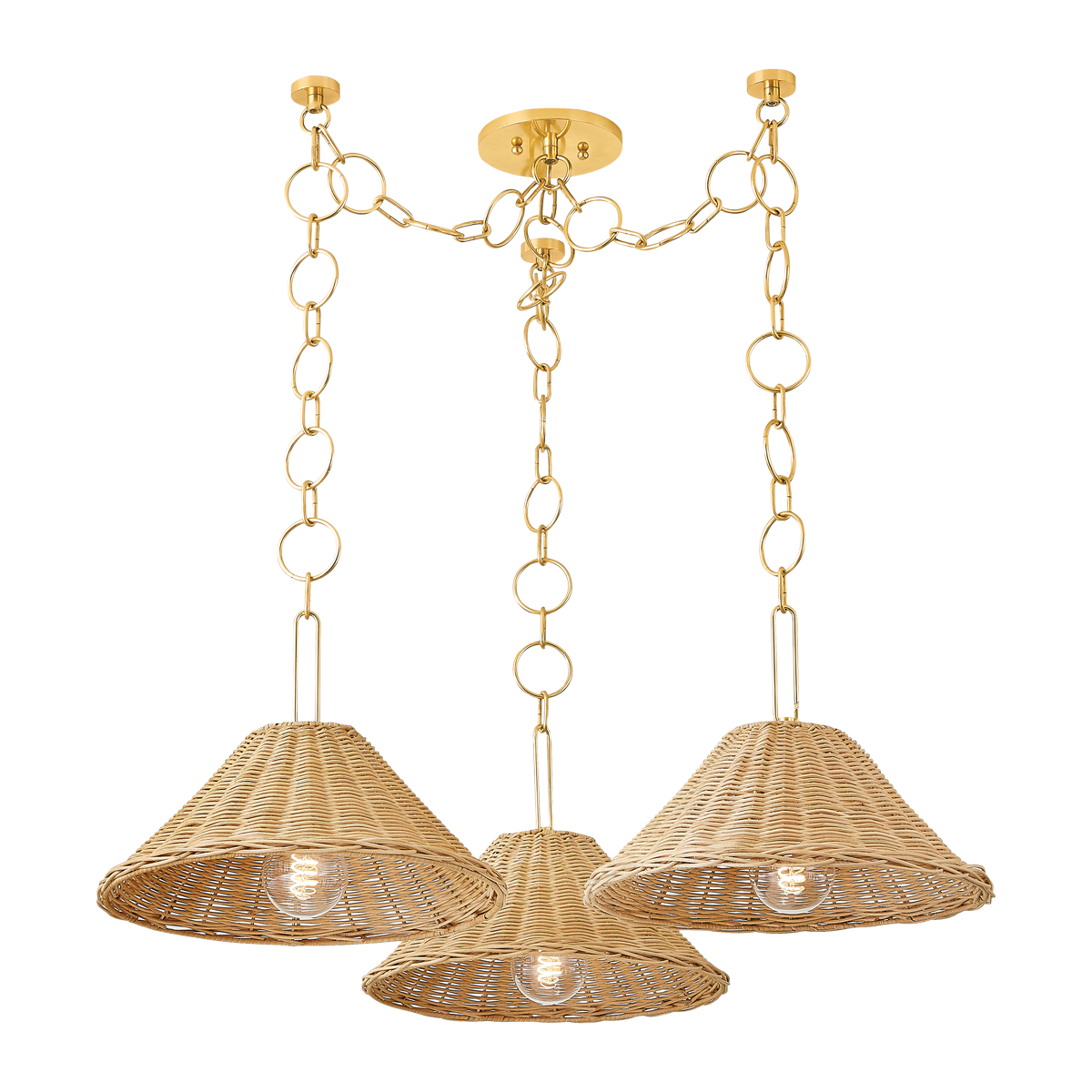 Dalia Chandelier - 3-Light - Aged Brass - Mitzi H831803-AGB