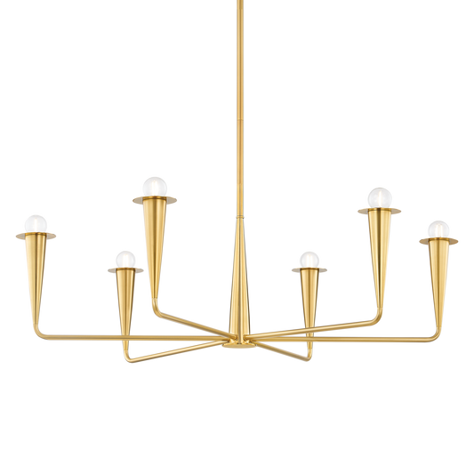 Danna Chandelier - 6-Light - Aged Brass - Mitzi H791806-AGB