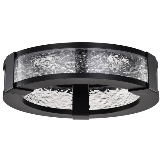 Darrow - 13 Inch LED Flush Mount - Matte Black - Acrylic Panels - Satco 62-2002