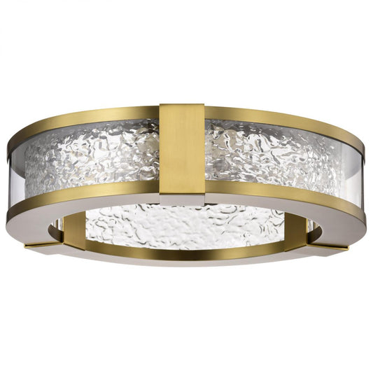 Darrow - 13 Inch LED Flush Mount - Vintage Brass - Acrylic Panels - Satco 62-2012