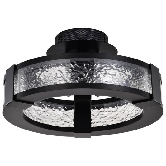 Darrow - 13 Inch LED Semi Flush - Matte Black - Acrylic Panels - Satco 62-2001