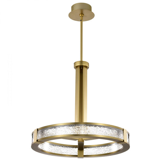 Darrow - 24 Inch LED Pendant - Vintage Brass - Textured Acrylic Panels - Satco 62-2013