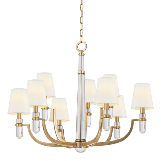Dayton Chandelier - 9-Light - Aged Brass by Hudson Valley Lighting