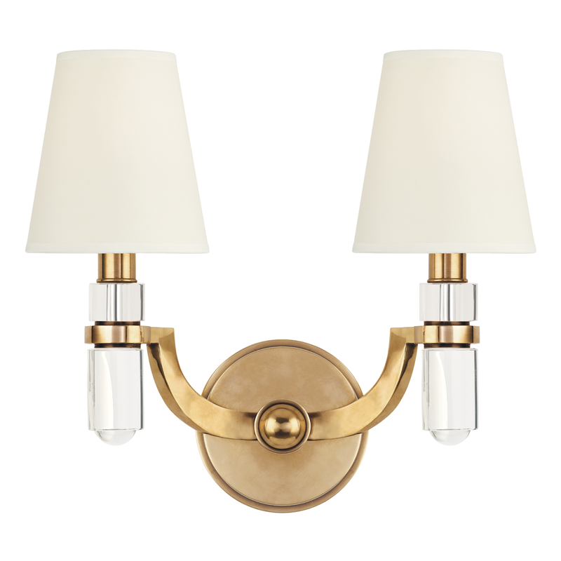Dayton Wall Sconce - 2-Light - Aged Brass by Hudson Valley Lighting