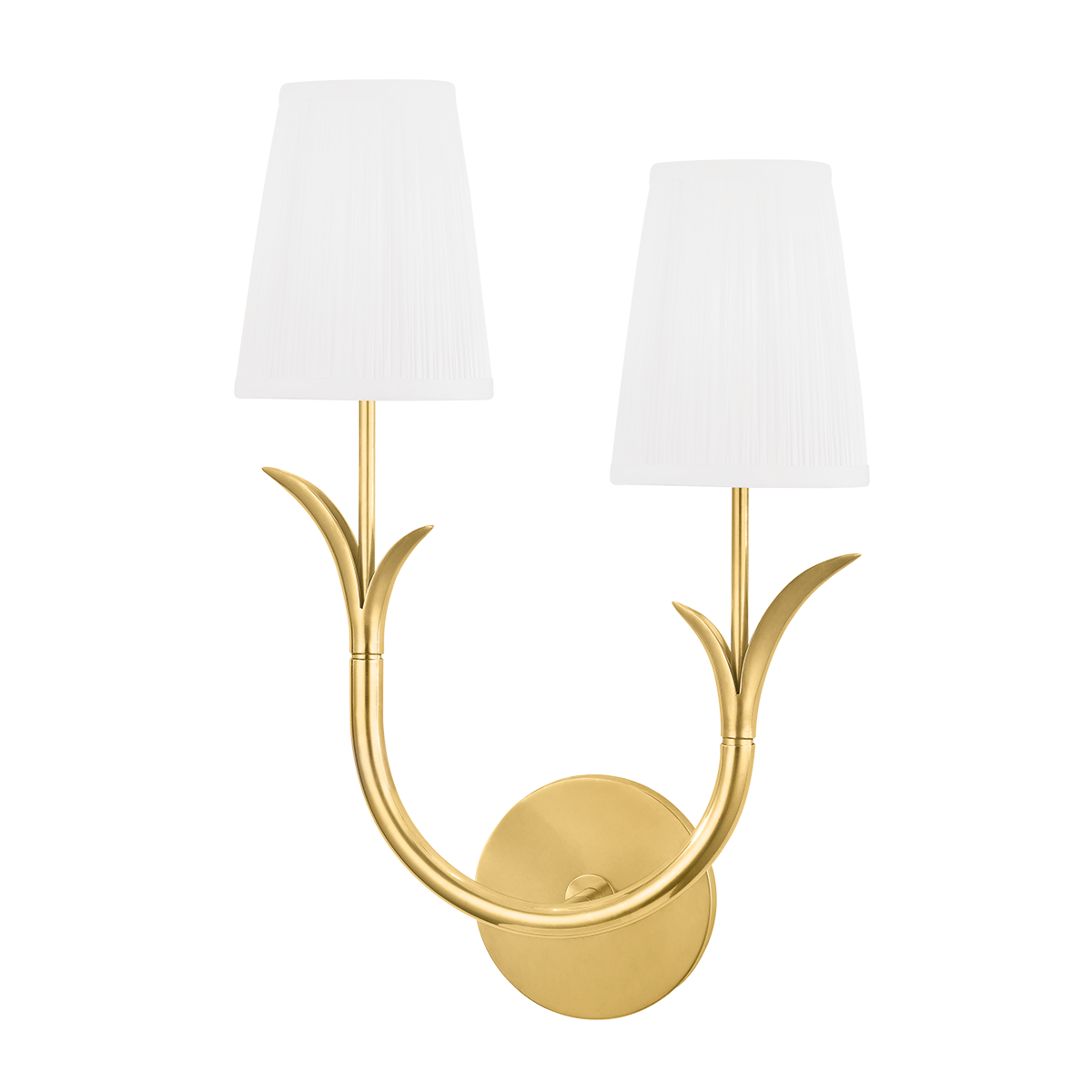 Deering Right Facing Wall Sconce - 2-Light - Aged Brass by Hudson Valley Lighting