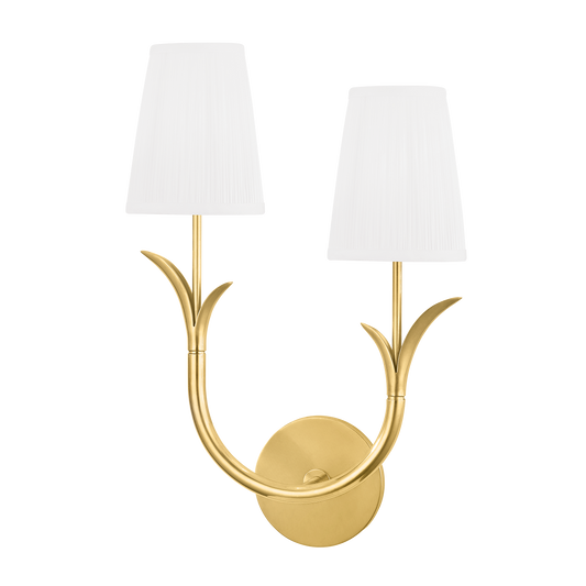 Deering Right Facing Wall Sconce - 2-Light - Aged Brass by Hudson Valley Lighting