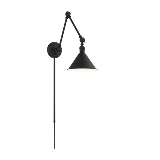 Delancey Swing Arm Lamp - Matte Black with Switch - Satco 60-7363