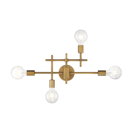 Delphi - 4 Light Vanity - Aged Gold Finish - Satco 60-6871