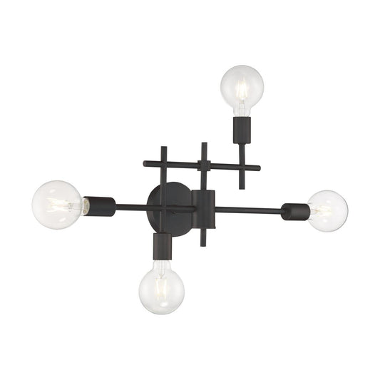 Delphi - 4 Light Vanity - Black Finish - Satco 60-6861