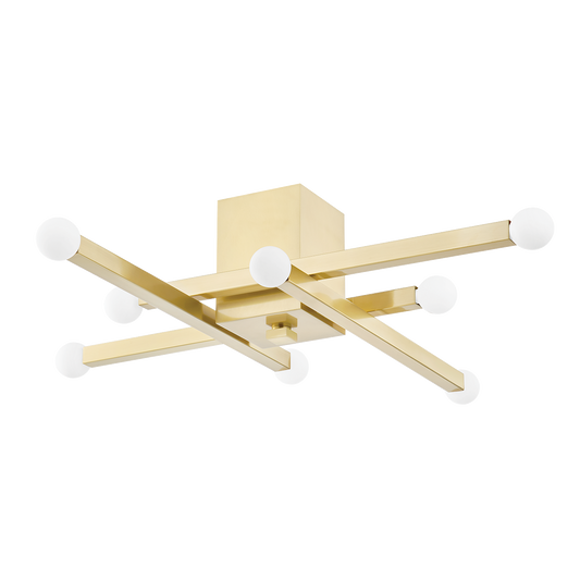 Dona Flush Mount - 8-Light - Aged Brass - Mitzi H463508-AGB