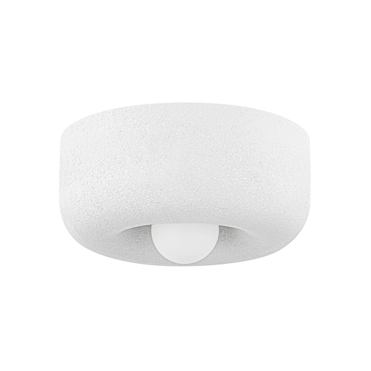 Doris Flush Mount - 1-Light - Aged Brass/Textured White - Mitzi H799501-AGB/CTW
