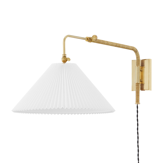 Dorset Plug-In Sconce - Aged Brass by Hudson Valley Lighting