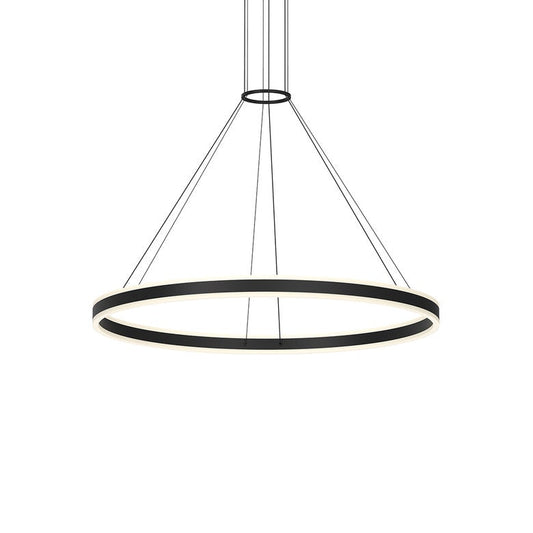 Double Corona 48" Ring Pendant - Satin Black by SONNEMAN