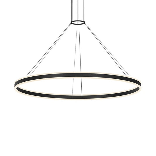 Double Corona 60" Ring Pendant - Satin Black by SONNEMAN