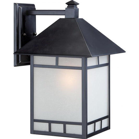 Drexel - 1 Light - 10" with Frosted Seed Glass - Stone Black Finish - Satco 60-5603