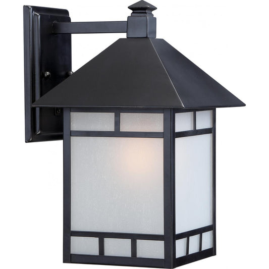 Drexel - 1 Light - 9" with Frosted Seed Glass - Stone Black Finish - Satco 60-5602