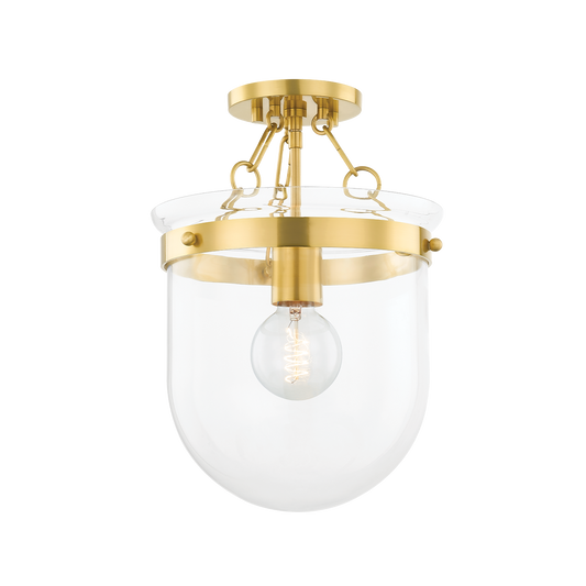 Dunbar Semi Flush - 1-Light - Aged Brass - Mitzi H763601-AGB