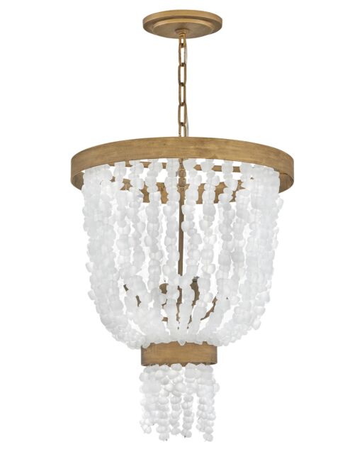Dune Large Pendant - 4-Light - Soft White Sea Glass - Burnished Gold by Fredrick Ramond