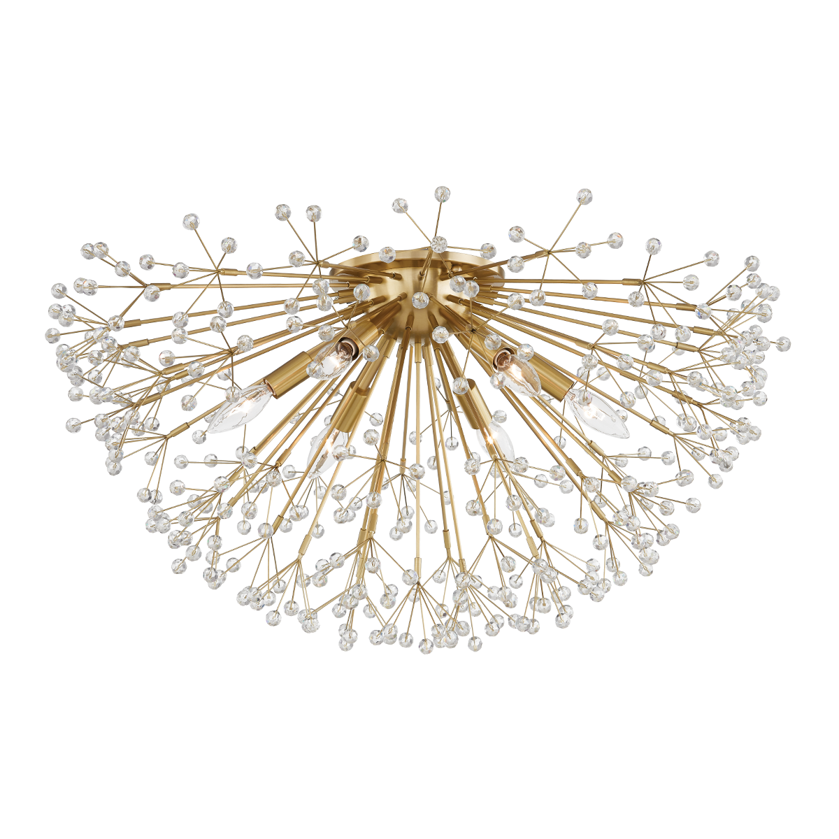 Dunkirk Semi Flush - 6-Light - Aged Brass by Hudson Valley Lighting