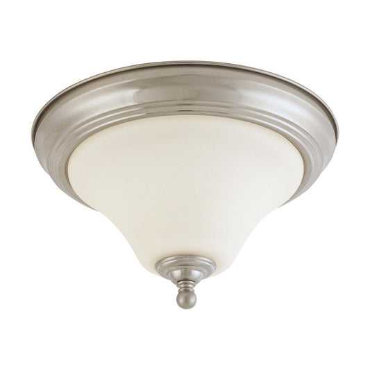 Dupont - 1 light Flush with Satin White Glass - Brushed Nickel Finish