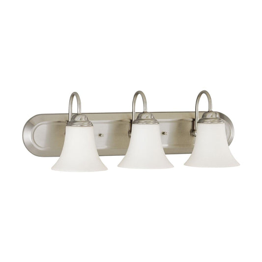 Dupont - 3 Light Vanity with Satin White Glass - Brushed Nickel Finish