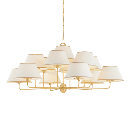 Durland Chandelier - 13-Light - Aged Brass by Hudson Valley Lighting