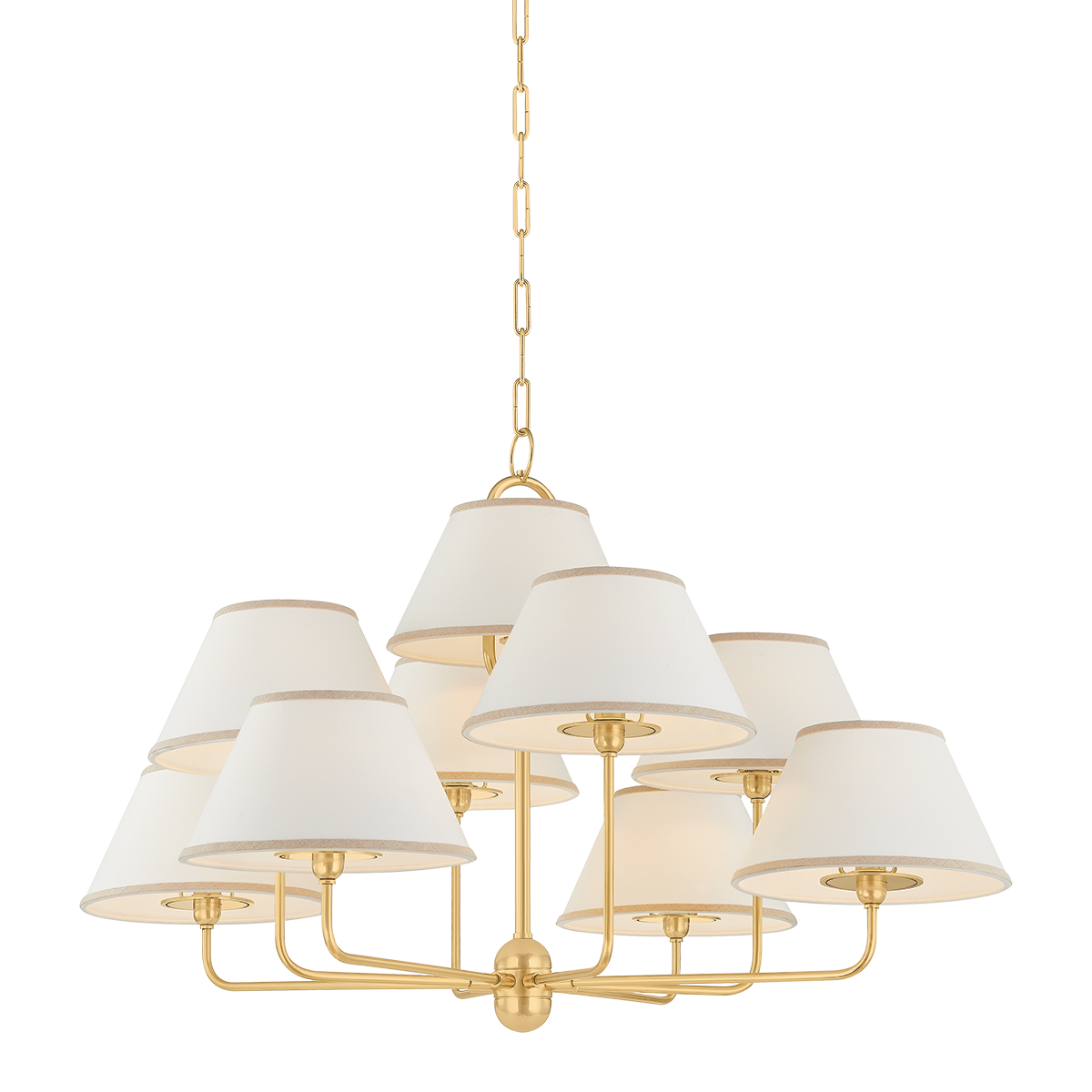 Durland Chandelier - 9-Light - Aged Brass by Hudson Valley Lighting