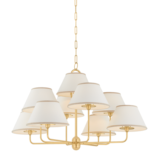 Durland Chandelier - 9-Light - Aged Brass by Hudson Valley Lighting