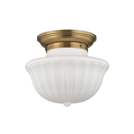 Dutchess Flush Mount - 1-Light - Aged Brass by Hudson Valley Lighting