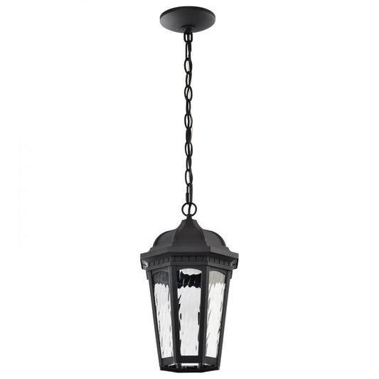 East River Collection - 1 Light Outdoor Hanging Fixture - LED - SMART - Starfish RGBTW - CCT Selectable - Matte Black - Clear Water Glass - Satco 62-5944