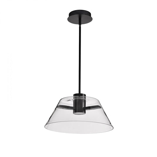 Edmond - 17 Inch LED Pendant - Matte Black with Clear Glass - Satco 62-2062