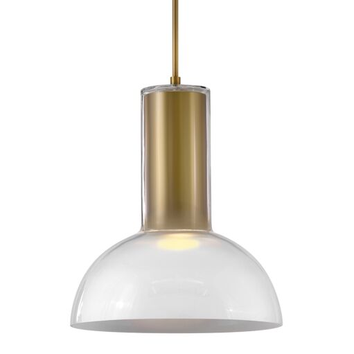 Ombra 19" Large Pendant Light by Fredrick Ramond - Cased Opal/Smoked Glass, Dimmable, LED Compatible