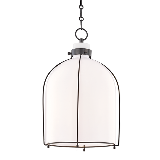 Eldridge Pendant - Opal Bell Shape Glass Shade - Old Bronze by Hudson Valley Lighting