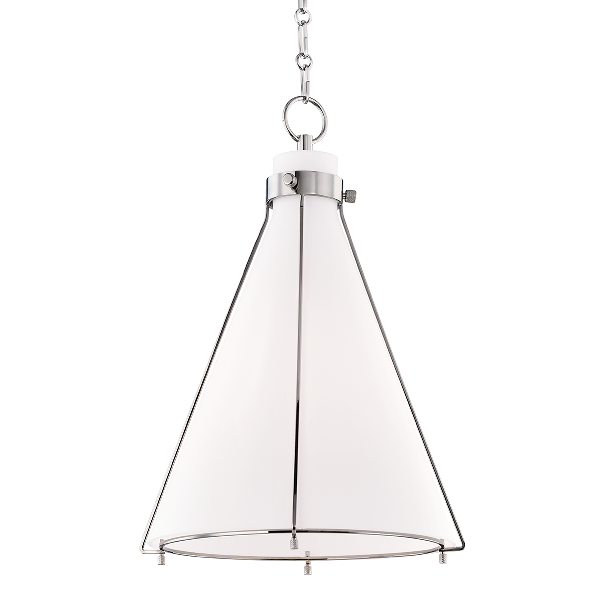 Eldridge Pendant - Tapered Opal Glass Shade - Polished Nickel by Hudson Valley Lighting