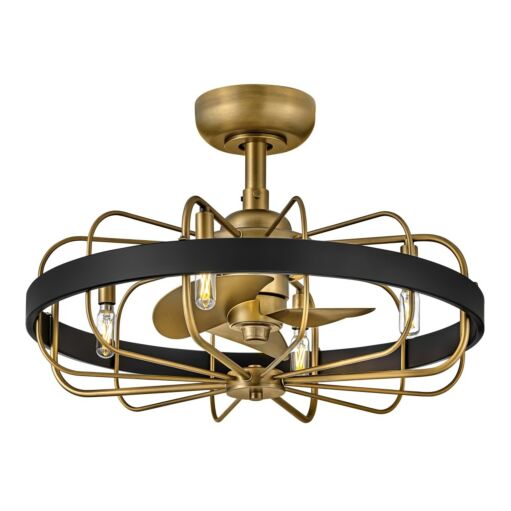 Eli 22" LED Fandelier - Heritage Brass with Matte Black Accents by Hinkley Lighting